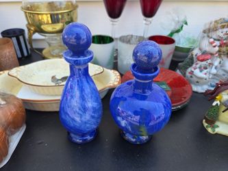 2 Decorative Jars Blue