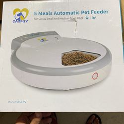Casfuy 5  TIME FEEDER MEAL AUTOMATIC PET FEEDER FOR DOGS OR CATS/ Cat Feeder/ Dog Feeder/ Cat Food Dispensar 