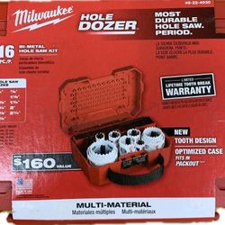 Brand NEW 16PC MILWAUKEE Hole Dozer Set