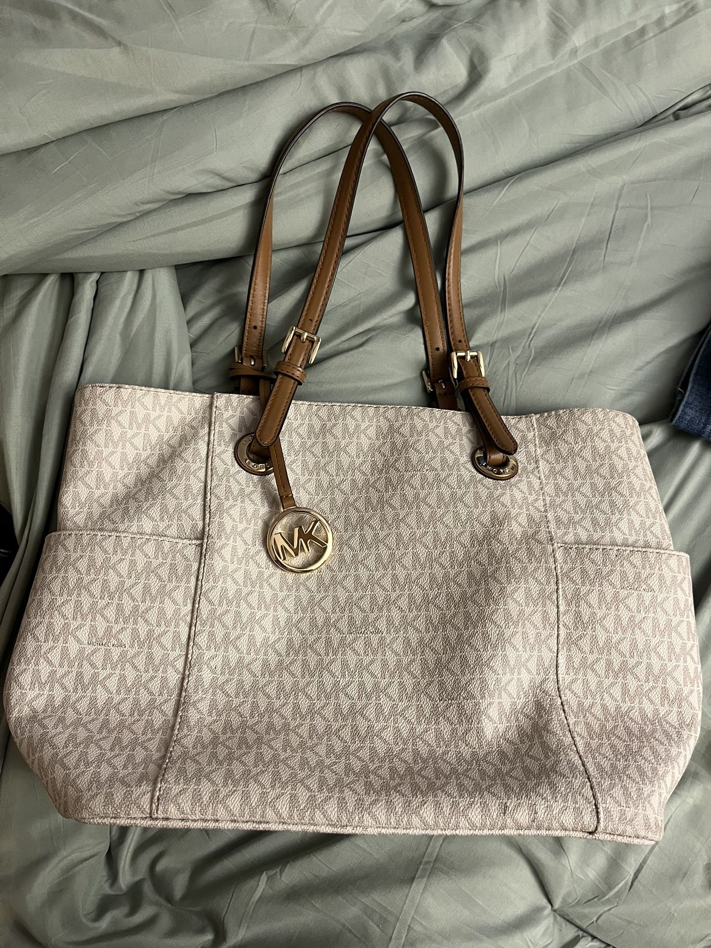 MK Tote Bag Cream/Brown