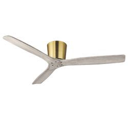 Parrot Uncle 54" Farmhouse Gold Flush Mount Ceiling Fan – No Light – Open Box