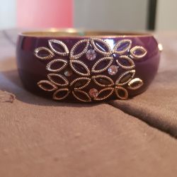 Purple And Gold Bangle Bracelet