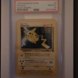 Pikachu #4 Pokemon The Movie Promo Card (PSA10)