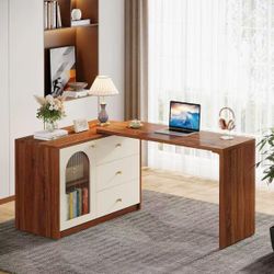 Tribesigns L Shaped Computer Desk with Drawers