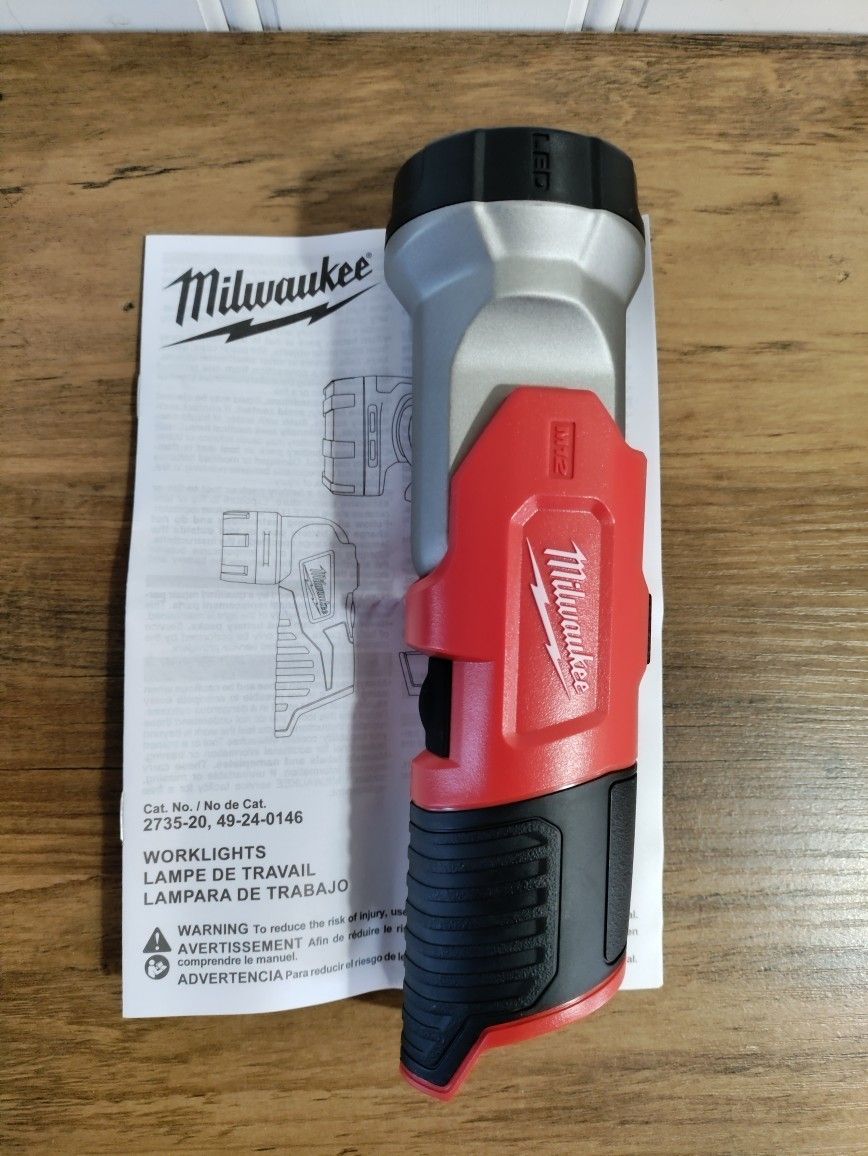 M12 Milwaukee Lithium-Ion Cordless 100 Lumens LED Work Flashlight (Tool-Only)