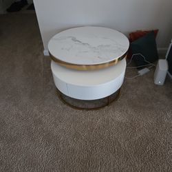 Rotating Marble End Table