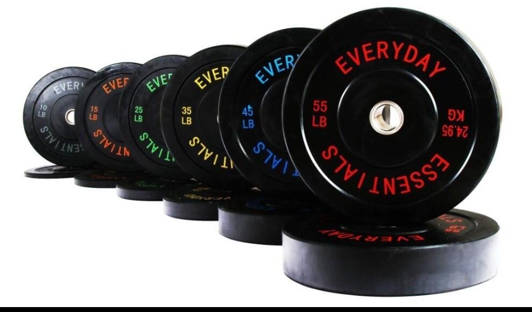 "Move-In" Sale Olympic Bumper Plate Weight Set 370 Pounds lbs Set Retails $1,000+