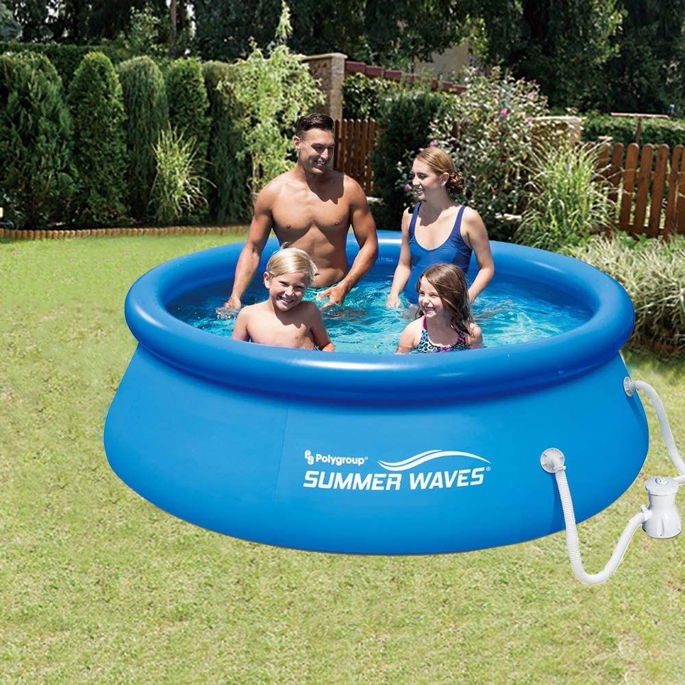 Summer Waves 8ft x 30” Inflatable Above Ground Pool with Filter Pump