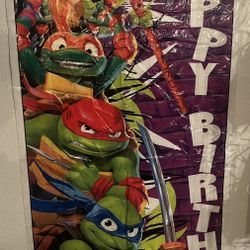 Ninja turtles Happy Birthday Banner