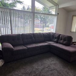 Brown Two Section Couch 