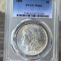 1890 Morgan Silver Dollar Graded Coin 