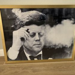 JFK Poster Art On Gold Frame