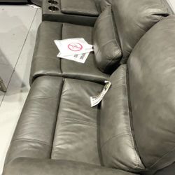 Wylder Leather Power Reclining Sectional With Power Headrests