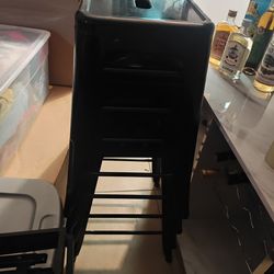 Black metal bar stools