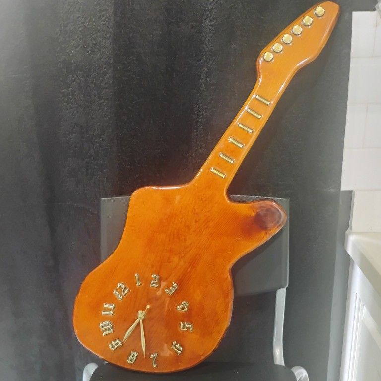 Reloj En Forma De Guitarra Electrónica Para Pared