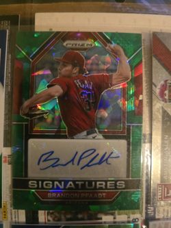 24 Panini Prizm Green Cracked ice parelel Brandon Pfaadt Auto