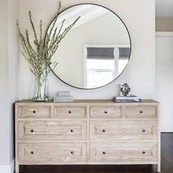 39" Large Round Black Wall Mirror - Brand New in Box