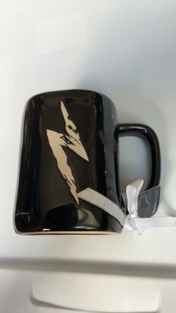 Black Ceramic Mug with Lightning Bolt Design Rae Dunn