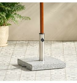 Christopher Knight Home Berywn Outdoor Square Granite Umbrella Holder, Gray, Silver
