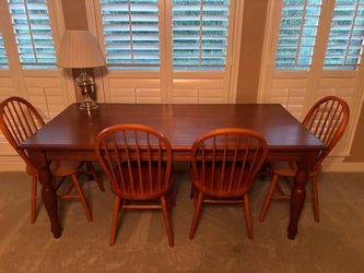 Solid Wood Dining Table & 4 Chairs – $350 OBO
