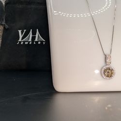 Super Shiny Champagne Colored Moissanite Pendant