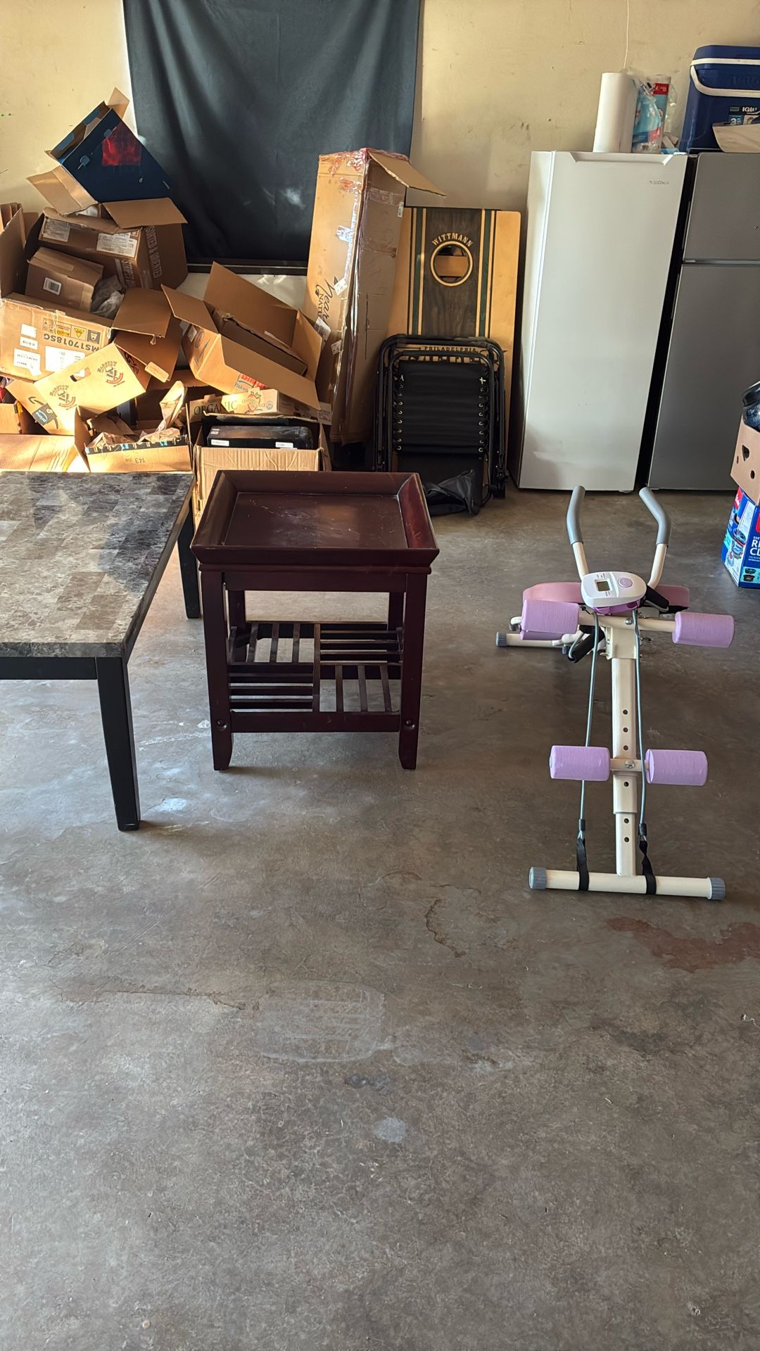 Coffee Table And Table And Ab Exercise Machine