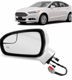 Dasbecan Left Driver Side Power Door Mirror Compatible with Ford Fusion 2013-2015 Power | Heated | Turn Signal | Puddle Light | Manual Folding | DS7Z1