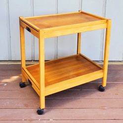 Vintage Mid-Century Danish Teak Folding Service Bar Car