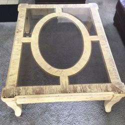 Glass N Wood Table $100