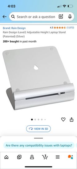 Rain Design iLevel2 Adjustable Height Laptop Stand