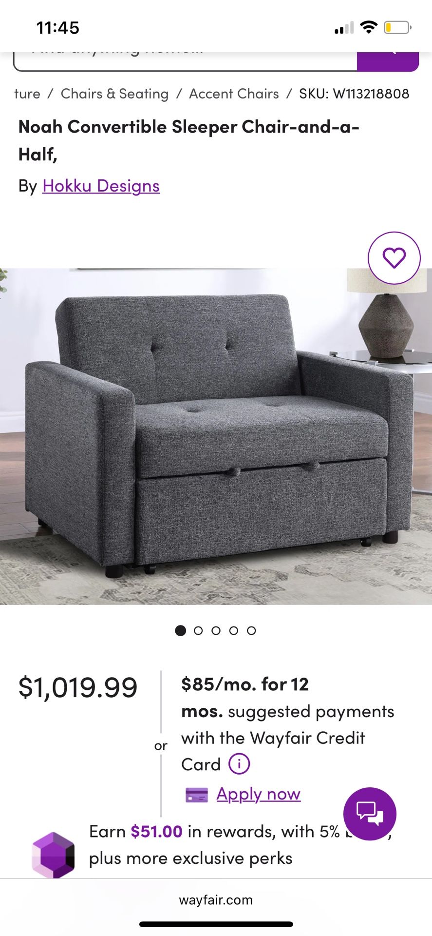 Chair And A 1/2 // Twin Sleeper