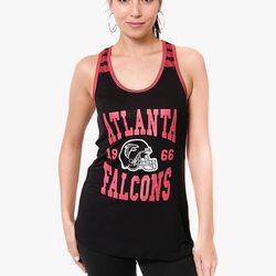 Ultra Game Atlanta Falcons NFL Womens Mesh Striped Racerback Tank Top, S *NEW*