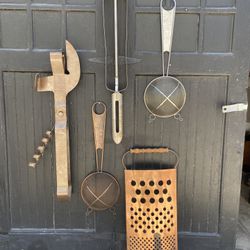 Rare Group Of (5) Giant Kitchen Utensils By Curtis Jeré