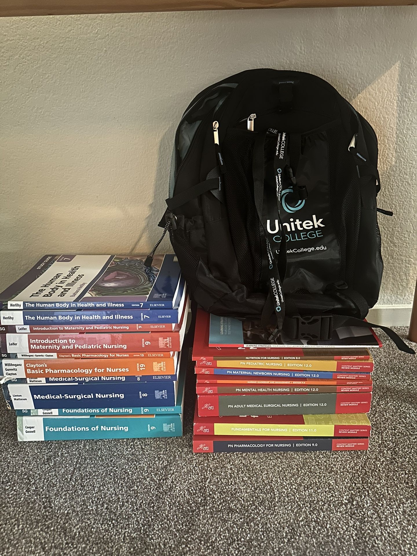 Vocational/Practical Nursing Textbooks with FREE backpack + lanyard