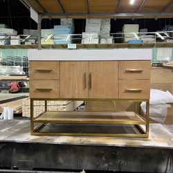 48” Bathroom Vanity In Wood Color 
