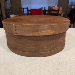 Vintage Wooden Cheese Box with Lid — Primitive Farmhouse Decor