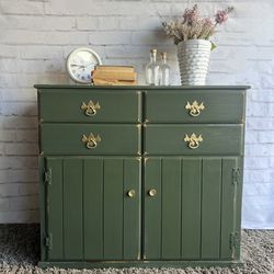 Awesome Shabby Distressed Solid Wood Cabinet Drawer Shelf Entryway Table Side Table Credenza Buffet Console 