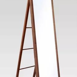 20" x 65" Wood Ladder Standing Mirror Brown - Threshold™: Easel Back, Full Body, Floor-Length, No Assembly Required