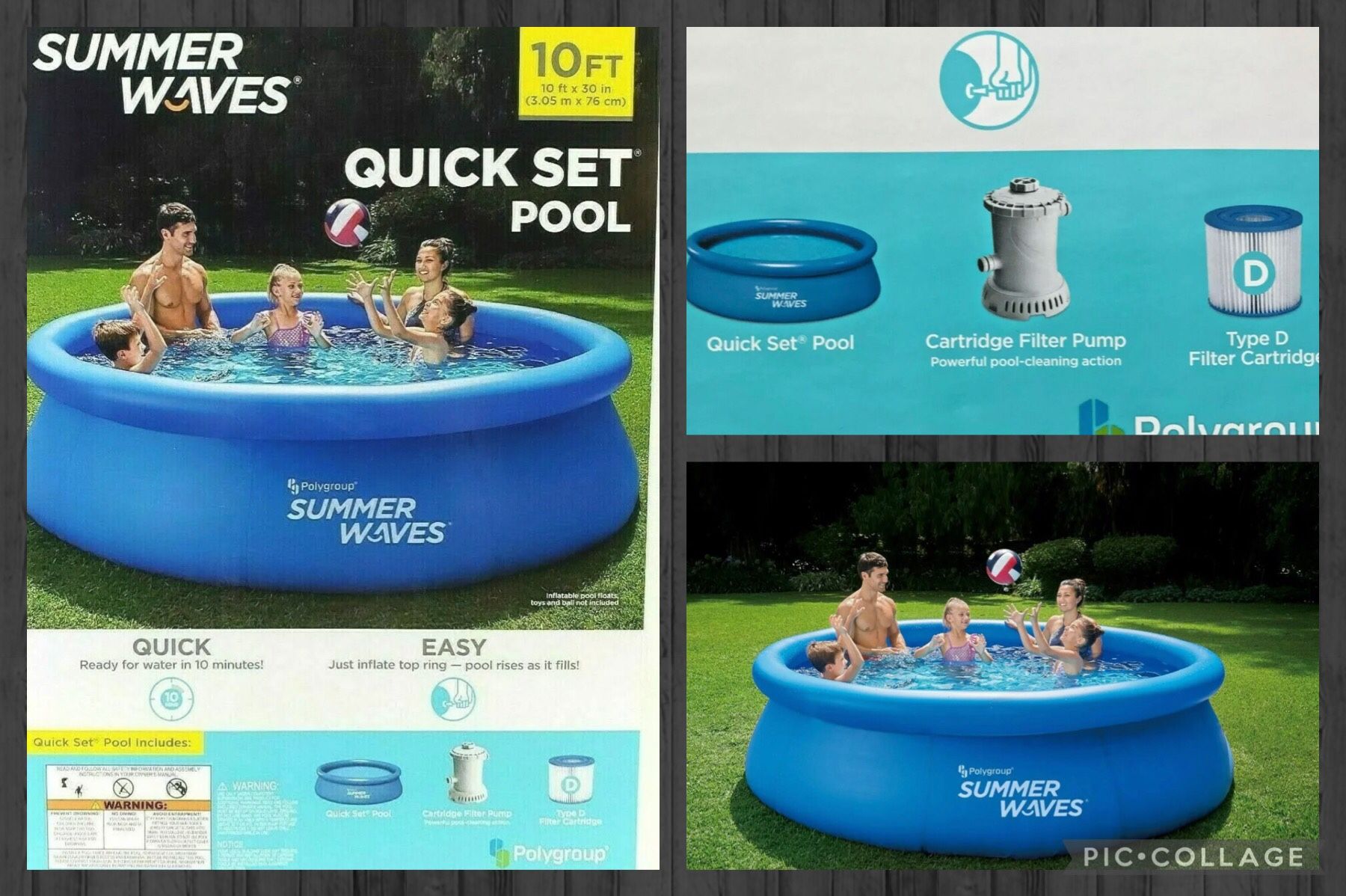 Filter Pump Summer Waves Quick Set 10ft Pool Free Shipping! Summer