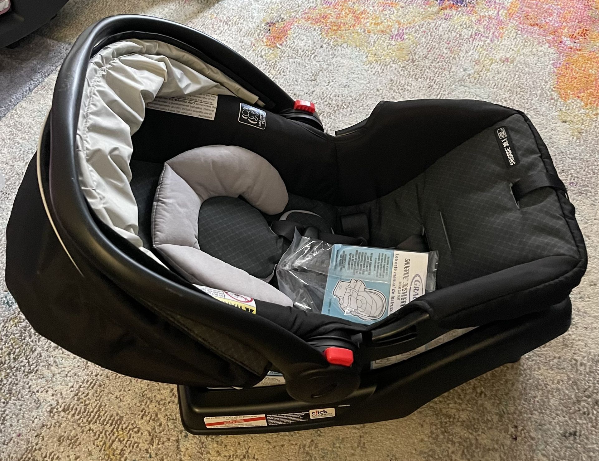 SNUGRIDE INFANT CAR SEAT,  30LX