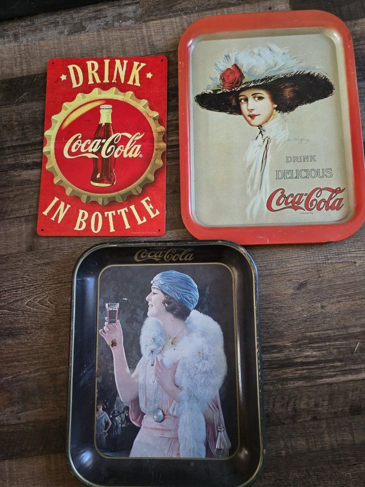 Metal Coca-Cola Signs/Trays