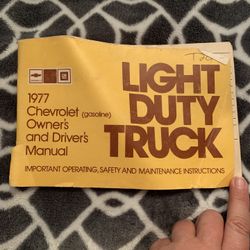 Owner’s Manuel 1977 Chevy Light Duty Truck