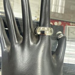 14kt White Gold Solid Weeding Band Size 7.5-8