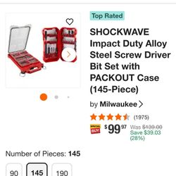 100 MILWAUKEE SET PIECE.$100 OR TRADE [NEW]