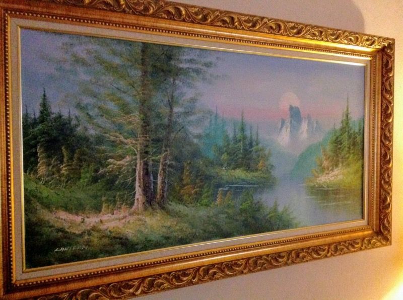 Large Vintage Oil Painting by Lantren