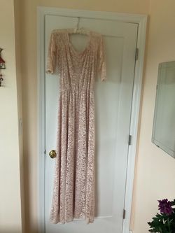 Blush Street Couture Lace Maxi Dress – Blush/Nude – M/L – New Without Tags