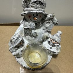 Candle Holder Snow Man 