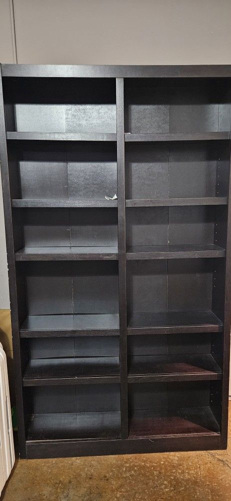 Espresso Double-Wide 12-Shelf Bookcase