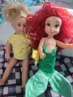 American Girl Doll And Ariel Luttle Mermaid Doll