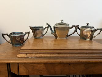 4pc Poole Silver Co Tea Set